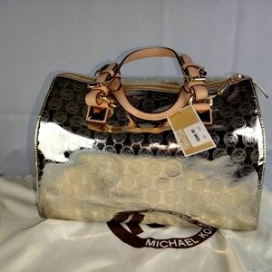 Michael Kors Gold Metallic Grayson Satchel